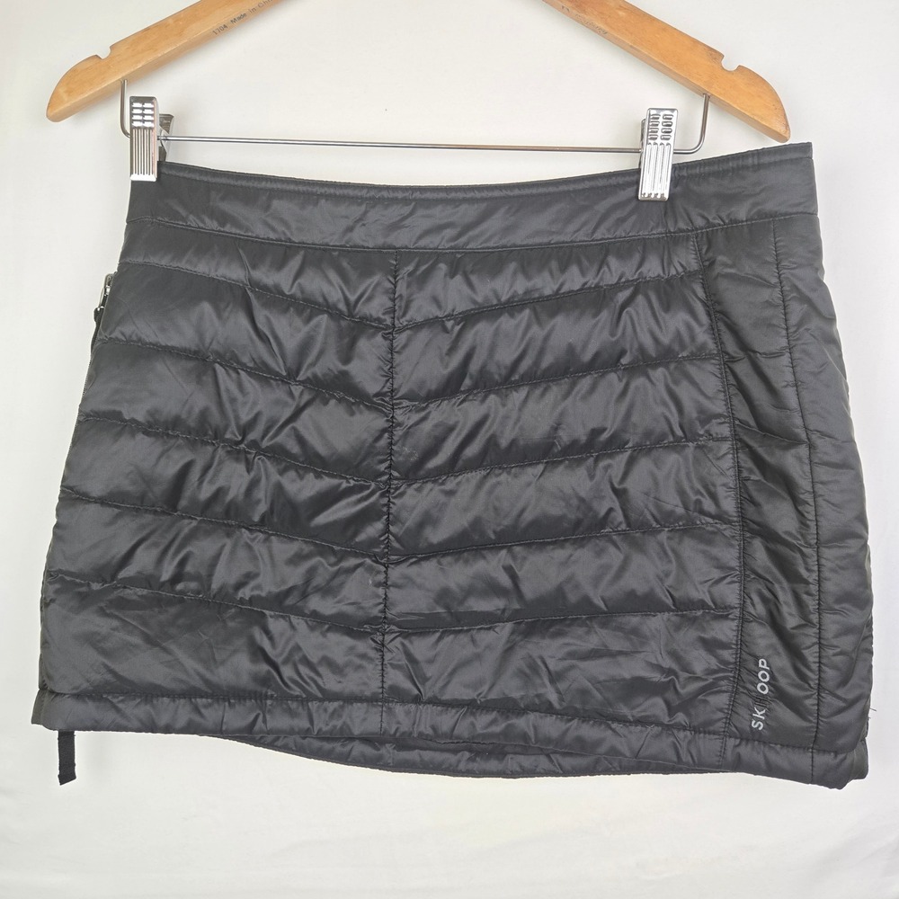 SKHOOP Short Down Skirt Black Puffer Mini Insulated Winter Skirt Size M